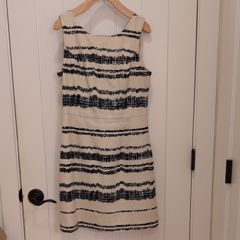 Banana Republic Black and Cream Midi Dress